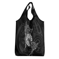 French Polynesia Manta Ray Tattoo Grocery Bag Tahiti Hahalua Turtle Shark Black Color LT14 - Polynesian Pride