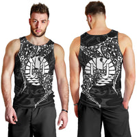 French Polynesia Manta Ray Tattoo Men Tank Top Tahiti Hahalua Turtle Shark Black Color LT14 - Polynesian Pride