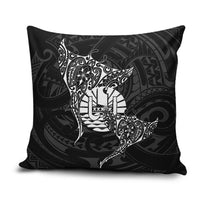 French Polynesia Manta Ray Tattoo Pillow Cover Tahiti Hahalua Turtle Shark Black Color LT14 Black - Polynesian Pride