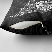 French Polynesia Manta Ray Tattoo Pillow Cover Tahiti Hahalua Turtle Shark Black Color LT14 - Polynesian Pride