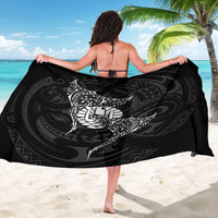 French Polynesia Manta Ray Tattoo Sarong Tahiti Hahalua Turtle Shark Black Color LT14 - Polynesian Pride