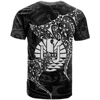 French Polynesia Manta Ray Tattoo T Shirt Tahiti Hahalua Turtle Shark Black Color LT14 - Polynesian Pride