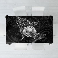 French Polynesia Manta Ray Tattoo Tablecloth Tahiti Hahalua Turtle Shark Black Color LT14 Black - Polynesian Pride