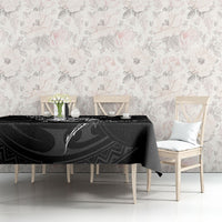 French Polynesia Manta Ray Tattoo Tablecloth Tahiti Hahalua Turtle Shark Black Color LT14 - Polynesian Pride