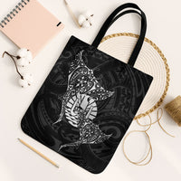 French Polynesia Manta Ray Tattoo Tote Bag Tahiti Hahalua Turtle Shark Black Color LT14 Black Strap One Size Black - Polynesian Pride