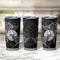 French Polynesia Manta Ray Tattoo Tumbler Cup Tahiti Hahalua Turtle Shark Black Color LT14 - Polynesian Pride