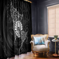 French Polynesia Manta Ray Tattoo Window Curtain Tahiti Hahalua Turtle Shark Black Color LT14 - Polynesian Pride