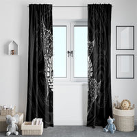 French Polynesia Manta Ray Tattoo Window Curtain Tahiti Hahalua Turtle Shark Black Color LT14 - Polynesian Pride