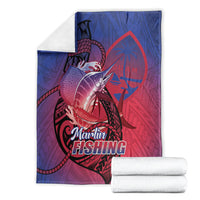 Guam Blue Marlin Fishing Blanket Guahan Fish Hook Tattoo LT14 - Polynesian Pride