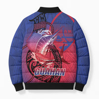 Guam Blue Marlin Fishing Bomber Puffer Jacket Guahan Fish Hook Tattoo LT14 - Polynesian Pride