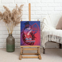 Guam Blue Marlin Fishing Canvas Wall Art Guahan Fish Hook Tattoo LT14 - Polynesian Pride
