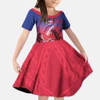 Guam Blue Marlin Fishing Family Matching Tank Maxi Dress and Hawaiian Shirt Guahan Fish Hook Tattoo