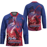 Guam Blue Marlin Fishing Hockey Jersey Guahan Fish Hook Tattoo LT14 - Polynesian Pride