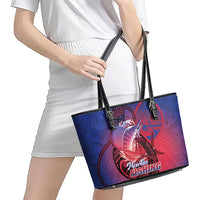 Guam Blue Marlin Fishing Leather Tote Bag Guahan Fish Hook Tattoo LT14 - Polynesian Pride