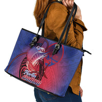 Guam Blue Marlin Fishing Leather Tote Bag Guahan Fish Hook Tattoo LT14 - Polynesian Pride