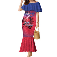 Guam Blue Marlin Fishing Mermaid Dress Guahan Fish Hook Tattoo LT14 Women Blue - Polynesian Pride