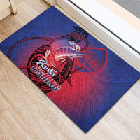 Guam Blue Marlin Fishing Rubber Doormat Guahan Fish Hook Tattoo LT14 - Polynesian Pride