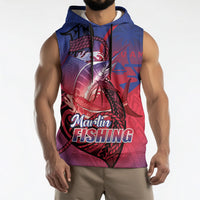 Guam Blue Marlin Fishing Sleeveless Hoodie Guahan Fish Hook Tattoo LT14 - Polynesian Pride