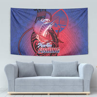 Guam Blue Marlin Fishing Tapestry Guahan Fish Hook Tattoo LT14 - Polynesian Pride