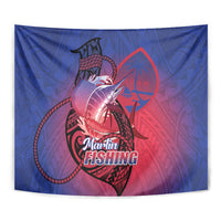 Guam Blue Marlin Fishing Tapestry Guahan Fish Hook Tattoo LT14 - Polynesian Pride