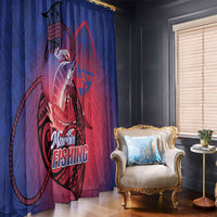 Guam Blue Marlin Fishing Window Curtain Guahan Fish Hook Tattoo LT14 - Polynesian Pride