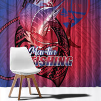 Guam Blue Marlin Fishing Window Curtain Guahan Fish Hook Tattoo LT14 - Polynesian Pride