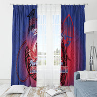 Guam Blue Marlin Fishing Window Curtain Guahan Fish Hook Tattoo LT14 - Polynesian Pride