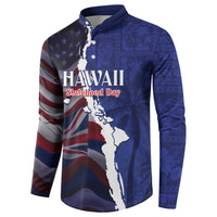 Personalized Hawaii Statehood Day Button Sweatshirt 66th Anniversary LT14 - Polynesian Pride