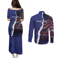 Personalized Hawaii Statehood Day Couples Matching Puletasi and Long Sleeve Button Shirt 66th Anniversary LT14 - Polynesian Pride
