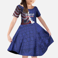 Personalized Hawaii Statehood Day Family Matching Mermaid Dress and Hawaiian Shirt 66th Anniversary LT14 Daughter's Dress Blue - Polynesian Pride