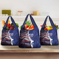Personalized Hawaii Statehood Day Grocery Bag 66th Anniversary LT14 3-pack One Size Blue - Polynesian Pride