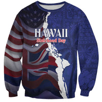 Personalized Hawaii Statehood Day Sweatshirt 66th Anniversary LT14 Unisex Blue - Polynesian Pride