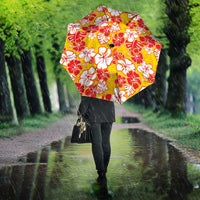 Yellow Hawaii Hibiscus Umbrella Tropical Flowers Seamless Pattern - Polynesian Pride