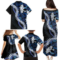 Polu Aloha Hawaii Lei Family Matching Puletasi and Hawaiian Shirt Tropical Flowers Elegant Vibe - Polynesian Pride