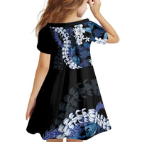 Polu Aloha Hawaii Lei Kid Short Sleeve Dress Tropical Flowers Elegant Vibe - Polynesian Pride