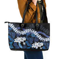 Polu Aloha Hawaii Lei Leather Tote Bag Tropical Flowers Elegant Vibe - Polynesian Pride