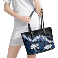 Polu Aloha Hawaii Lei Leather Tote Bag Tropical Flowers Elegant Vibe - Polynesian Pride