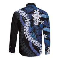 Polu Aloha Hawaii Lei Long Sleeve Button Shirt Tropical Flowers Elegant Vibe LT14 - Polynesian Pride