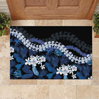 Polu Aloha Hawaii Lei Rubber Doormat Tropical Flowers Elegant Vibe LT14 Blue - Polynesian Pride