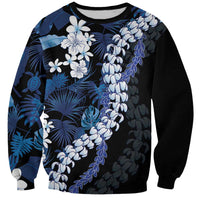 Polu Aloha Hawaii Lei Sweatshirt Tropical Flowers Elegant Vibe LT14 Unisex Blue - Polynesian Pride