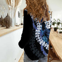 Polu Aloha Hawaii Lei Women Casual Shirt Tropical Flowers Elegant Vibe - Polynesian Pride