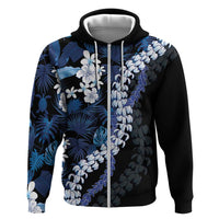 Polu Aloha Hawaii Lei Zip Hoodie Tropical Flowers Elegant Vibe - Polynesian Pride