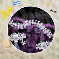 Poni Aloha Hawaii Lei Beach Blanket Tropical Flowers Elegant Vibe LT14 One Size 150cm Purple - Polynesian Pride