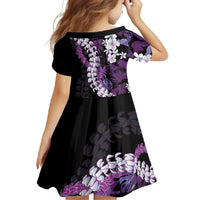 Poni Aloha Hawaii Lei Family Matching Short Sleeve Bodycon Dress and Hawaiian Shirt Tropical Flowers Elegant Vibe - Polynesian Pride