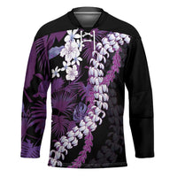 Poni Aloha Hawaii Lei Hockey Jersey Tropical Flowers Elegant Vibe LT14 Unisex Purple - Polynesian Pride