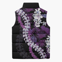 Poni Aloha Hawaii Lei Sleeveless Puffer Jacket Tropical Flowers Elegant Vibe - Polynesian Pride