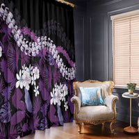 Poni Aloha Hawaii Lei Window Curtain Tropical Flowers Elegant Vibe - Polynesian Pride
