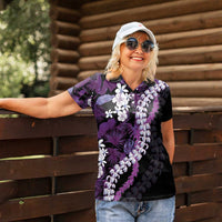 Poni Aloha Hawaii Lei Women Polo Shirt Tropical Flowers Elegant Vibe - Polynesian Pride