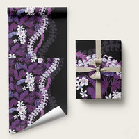 Poni Aloha Hawaii Lei Wrapping Paper Tropical Flowers Elegant Vibe LT14 58" × 23" Purple - Polynesian Pride