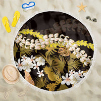 Kula Aloha Hawaii Lei Beach Blanket Tropical Flowers Elegant Vibe LT14 One Size 150cm Gold - Polynesian Pride